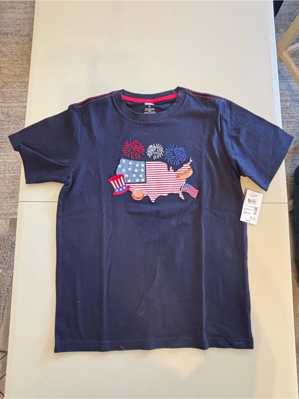 Set/2 Gymboree Red Short Sleeve Truck Applique Tees 4th of July